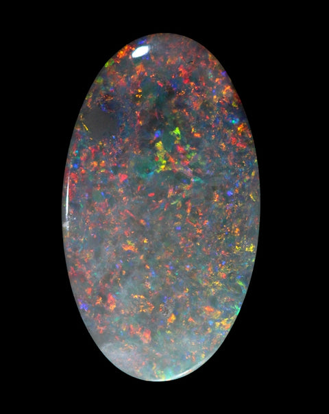 Natural Red Multi-Coloured 4.82ct Solid Semi-Black Opal GJM012