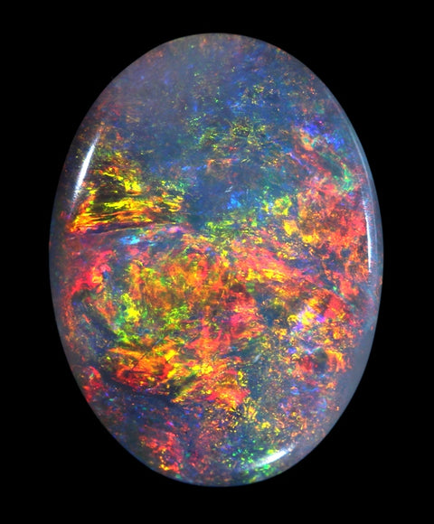 Very Bright Red Multi-Coloured 3.73ct Semi-Black Solid Opal GJM015