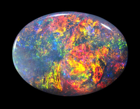 Very Bright Red Multi-Coloured 3.73ct Semi-Black Solid Opal GJM015