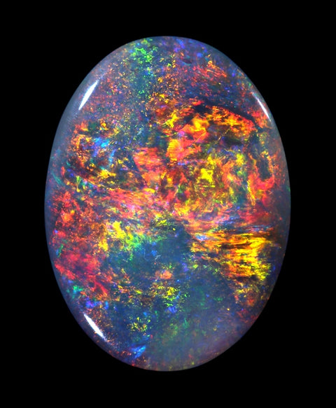 Very Bright Red Multi-Coloured 3.73ct Semi-Black Solid Opal GJM015