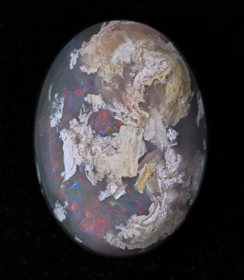 Very Bright Red Multi-Coloured 3.73ct Semi-Black Solid Opal GJM015