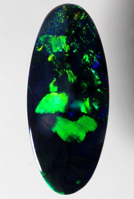 2.04 carat long solid black Opal!