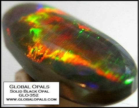 (352) 1.50ct Red Broad-Flash Solid Black Opal! freeshipping - Global Opals