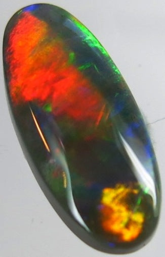 (352) 1.50ct Red Broad-Flash Solid Black Opal! freeshipping - Global Opals