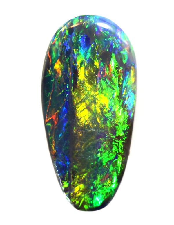Very Bright 3.61ct Tear Drop Ribbon Pattern Solid Lightning Ridge Opal ...