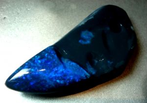 (1206) 117.0ct Free-Form Carving Rough-Rubbed Solid Black Opal freeshipping - Global Opals