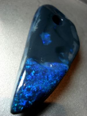 (1206) 117.0ct Free-Form Carving Rough-Rubbed Solid Black Opal freeshipping - Global Opals
