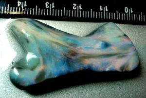 (1207) 44.21ct Free-Form Carving Rough-Rubbed Solid Black Opal $1080 freeshipping - Global Opals