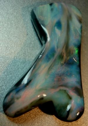 (1207) 44.21ct Free-Form Carving Rough-Rubbed Solid Black Opal $1080 freeshipping - Global Opals