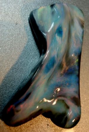 (1207) 44.21ct Free-Form Carving Rough-Rubbed Solid Black Opal $1080 freeshipping - Global Opals