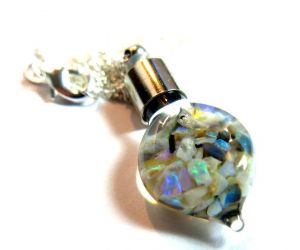 (301) Australian Opal Vials Sterling Silver Chains $49 freeshipping - Global Opals