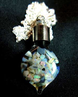 (301) Australian Opal Vials Sterling Silver Chains $49 freeshipping - Global Opals