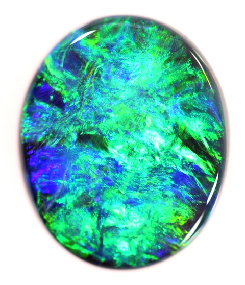 5.60ct Blindingly Bright Green/Blue Solid Black Opal..088 free shipping