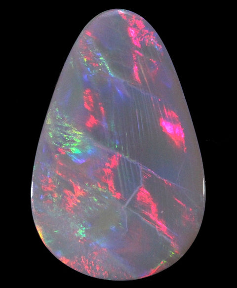 Solid Australian Lighter Opal Bright Red Flashes! 6.58ct / 1079 freeshipping - Global Opals