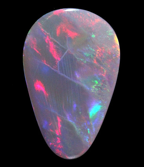 Solid Australian Lighter Opal Bright Red Flashes! 6.58ct / 1079 freeshipping - Global Opals