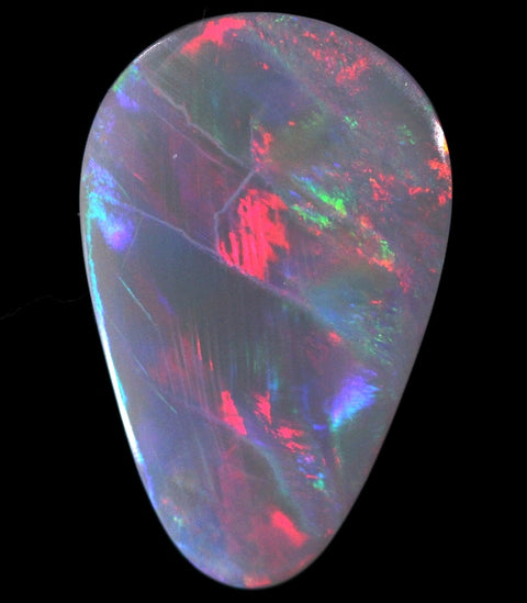 Solid Australian Lighter Opal Bright Red Flashes! 6.58ct / 1079 freeshipping - Global Opals