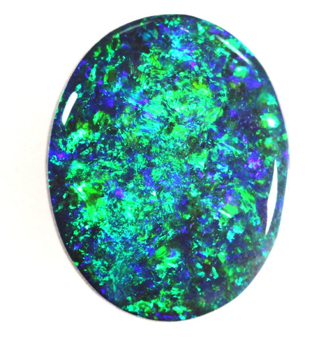  Brilliant 3.10ct Blue/Green Lightning Ridge Solid Dark Opal 137 Global Opals