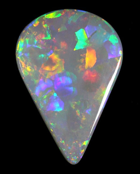 colourful floral pattern tear drop white Opal!