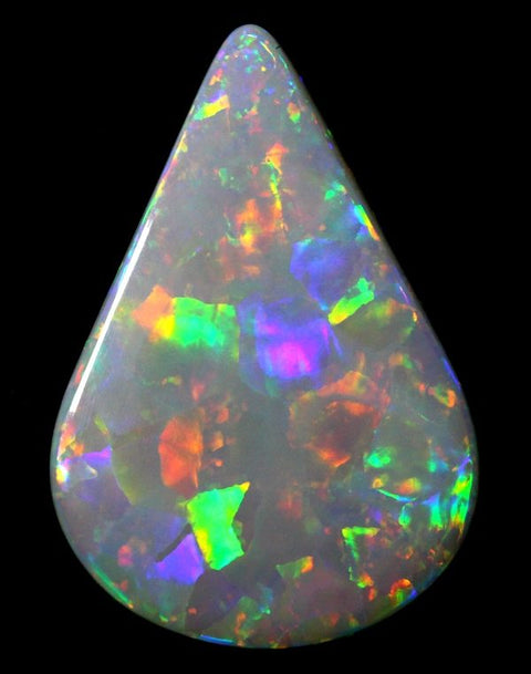 colourful floral pattern tear drop white Opal!