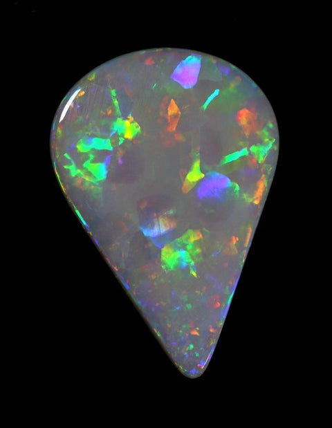 colourful floral pattern tear drop white Opal!