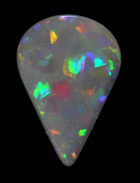 colourful floral pattern tear drop white Opal!