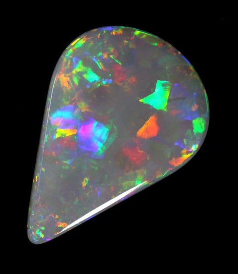 colourful floral pattern tear drop white Opal!