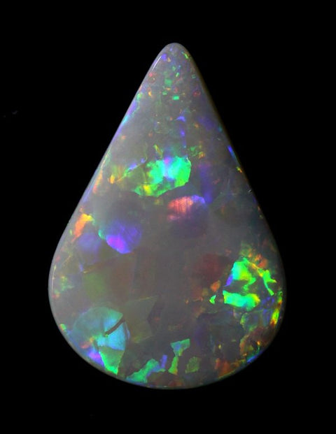 colourful floral pattern tear drop white Opal!
