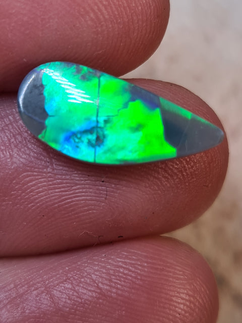 Brilliant Green Blue Block Broad Flash 2.70ct Opal 5222 Global Opals