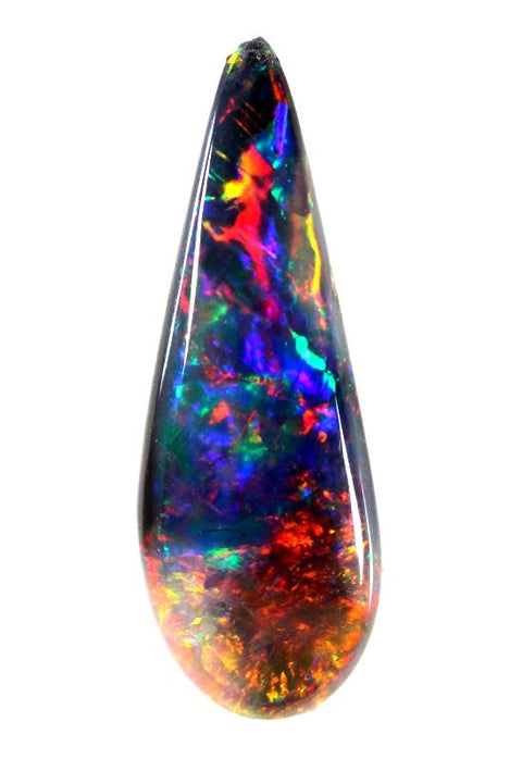 Stunning Red on black solid black tear drop Opal!