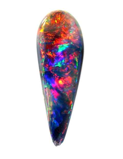 Stunning Red on black solid black tear drop Opal!