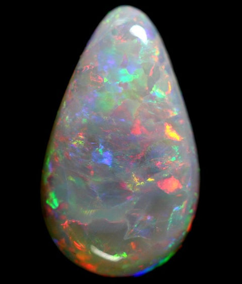 2.66cts Red Multi-Coloured Tear Drop Semi-Black Opal 2119