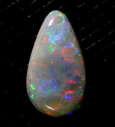 2.66cts Red Multi-Coloured Tear Drop Semi-Black Opal 2119