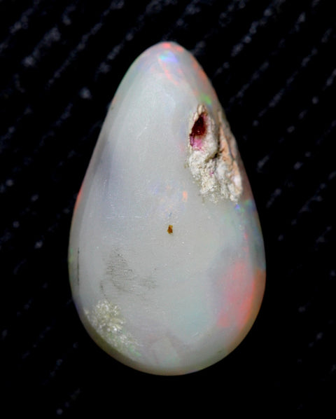 2.66cts Red Multi-Coloured Tear Drop Semi-Black Opal 2119