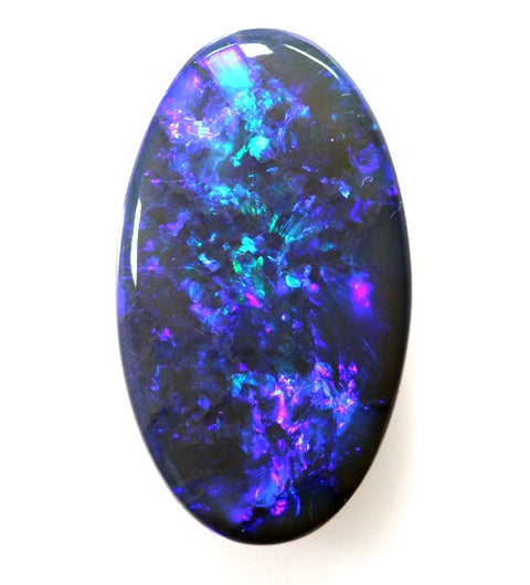 Large Unique Solid Black Lightning Ridge Opal 18.26ct..3132 freeshipping - Global Opals