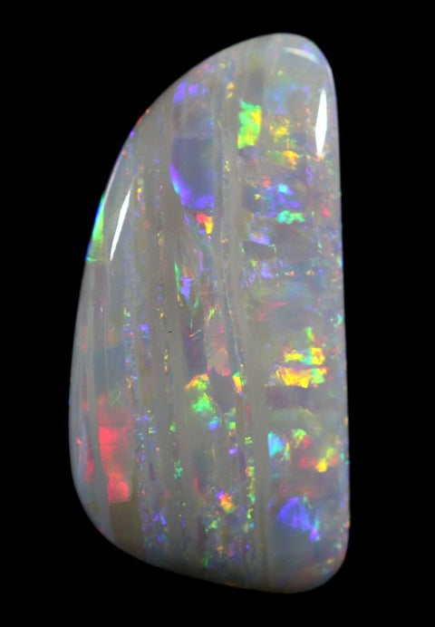 Very bright red multi-coloured free-form solid semi-black Opal!