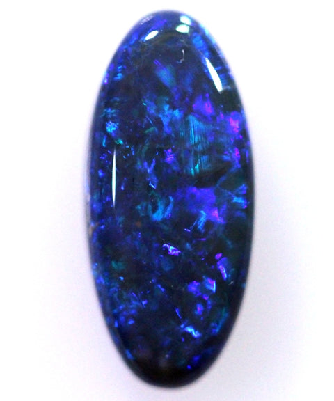 Blue Opal is very popular today. It is also becoming quite hard to find & source! This blue beauty is bright, blue & beautiful. it is a solid black Opal & it is from the mining fields at Lightning Ridge!
