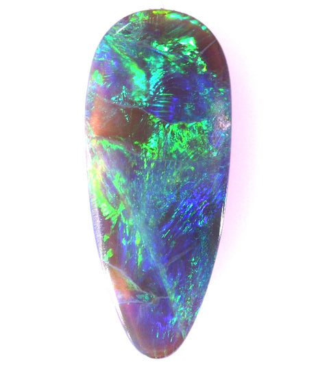 Bule/Green & Flashy Orange Solid Long Tear Drop Opal 5238