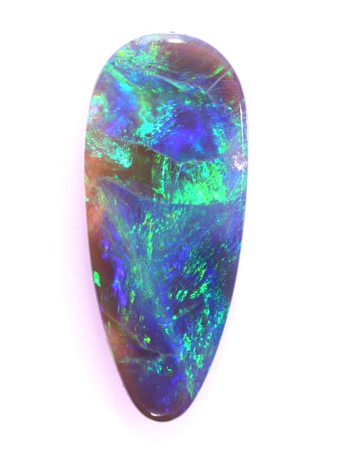 Bule/Green & Flashy Orange Solid Long Tear Drop Opal 5238
