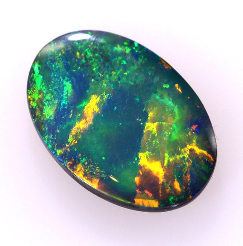 5271 Bright Broad-Orange Flashes Solid Black Opal 2.61ct/w freeshipping - Global Opals