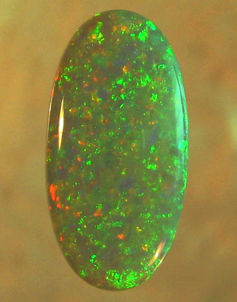 2.57ct green pin fire semi-black solid Opal!