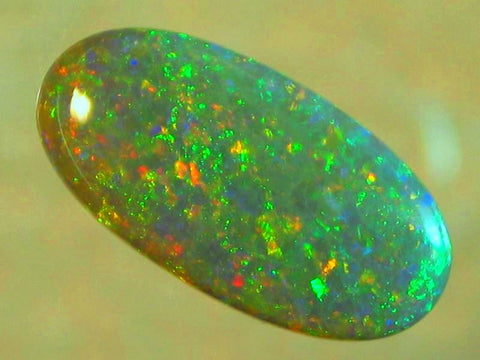 2.57ct green pin fire semi-black solid Opal!