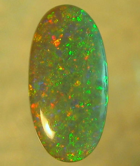 2.57ct green pin fire semi-black solid Opal!
