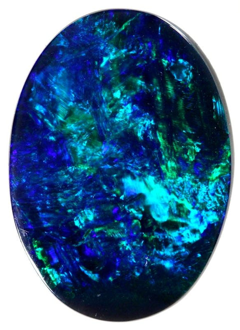 Lightning Ridge Bright Blue-Green Solid Black Opal 6.66ct / 1706 freeshipping - Global Opals