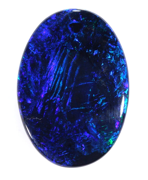 Buy Royal Blue 10.63ct Straw Pattern Solid Black Opal GJM062 Online ...