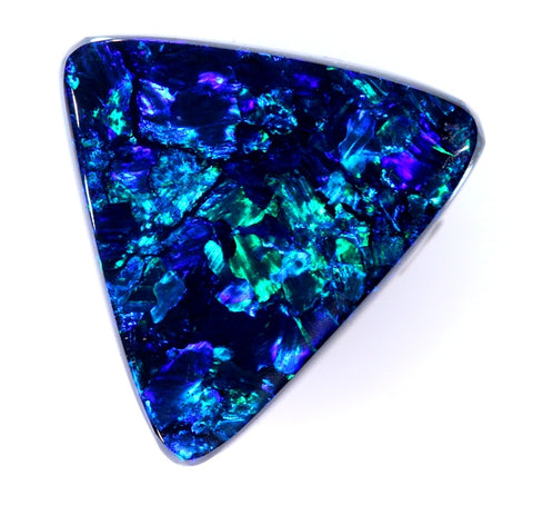 Blue Green Trillion shaped Bright Opal GJM071