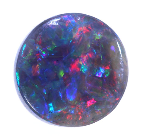 Round .95ct Solid Lightning Ridge Red Multi Coloured Opal GJM027