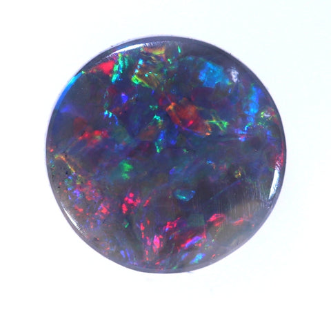 Round .95ct Solid Lightning Ridge Red Multi Coloured Opal GJM027