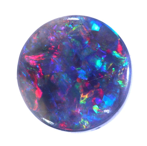 Round .95ct Solid Lightning Ridge Red Multi Coloured Opal GJM027