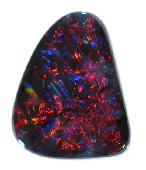 Brilliant Red on Black Solid Opal