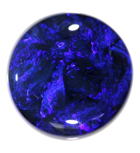 Bright Round Electric Blue 25.32ct Lightning Ridge Opal GJM066